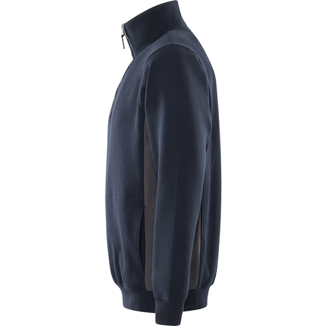 SWEATSHIRT KORT ZIP 1705 DF MARIN/MÖRKGRÅ STL S