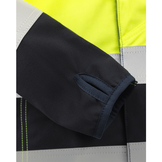 SOFTSHELLJACKA 4016 FSS FLAM VARSELGUL/MARINBLÅ STL XS