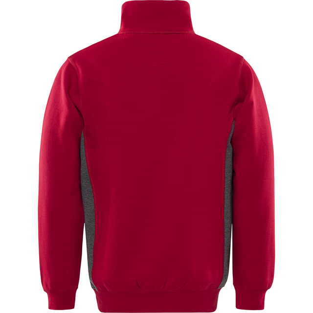 SWEATSHIRT KORT ZIP 1705 DF RÖD STL 2XL