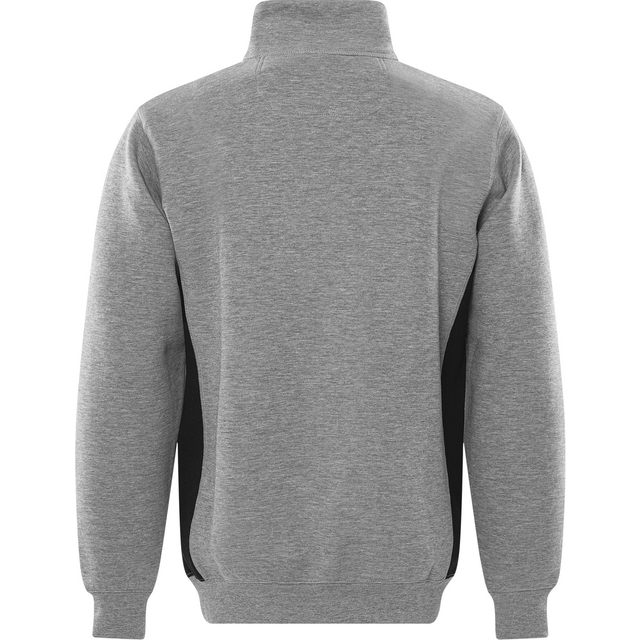SWEATSHIRT KORT ZIP 1705 DF GRÅMELERAD STL 2XL