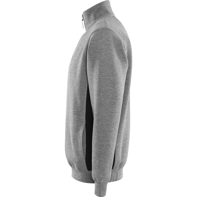 SWEATSHIRT KORT ZIP 1705 DF GRÅMELERAD STL 2XL