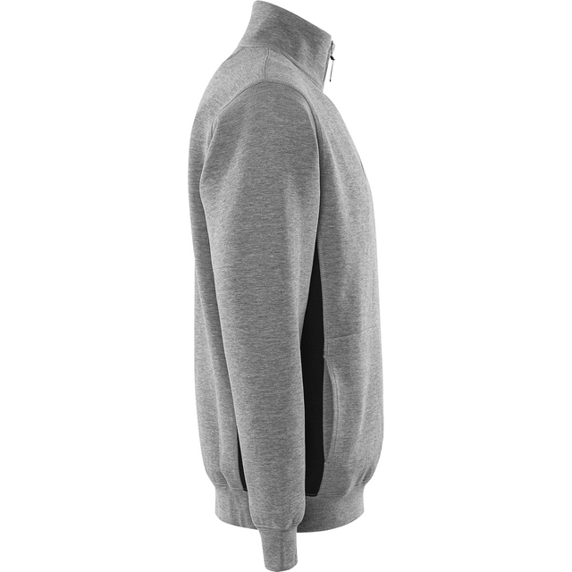 SWEATSHIRT KORT ZIP 1705 DF GRÅMELERAD STL 2XL