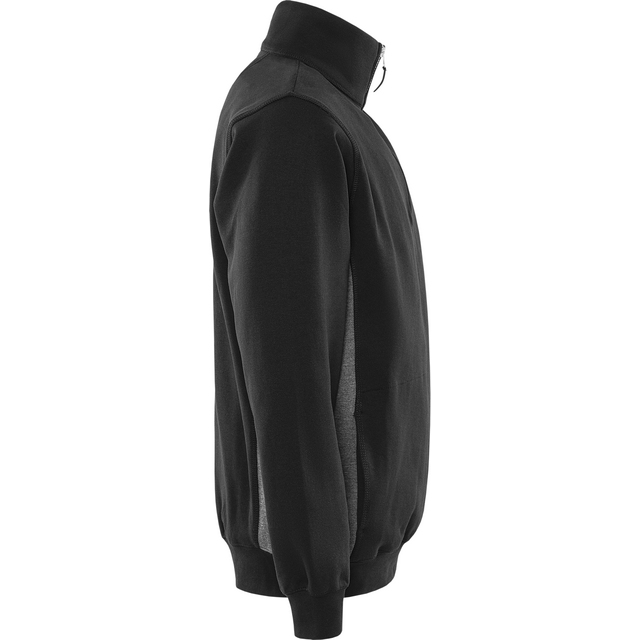 SWEATSHIRT KORT ZIP 1705 DF SVART STL S