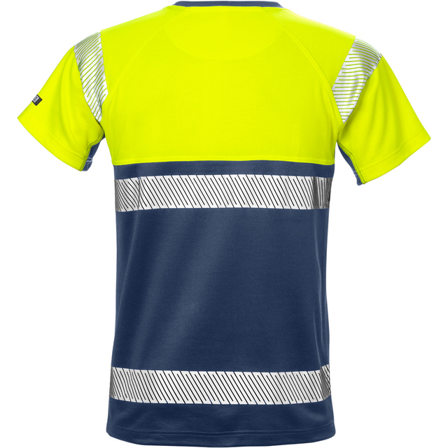 T-SHIRT VARSEL KL 1 7518 THV VARSELGUL/MARINBLÅ STL L