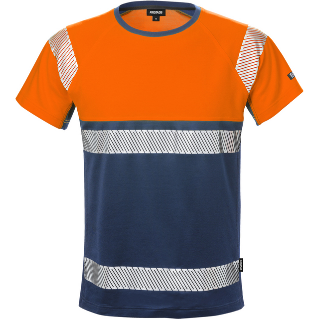 T-SHIRT VARSEL KL 1 7518 THV VARSELORANGE/MARINBLÅ STL 2XL