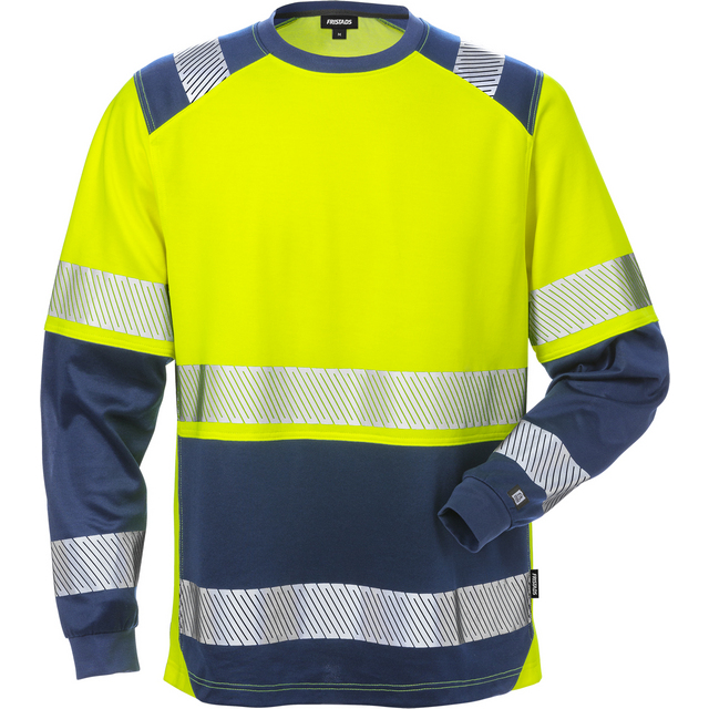 T-SHIRT LÅNG ÄRM KL 2 7457 THV VARSELGUL/MARINBLÅ STL M | Beijerbygg Byggmaterial