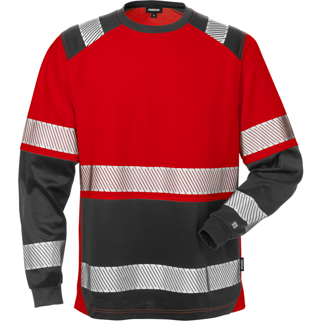 T-SHIRT LÅNG ÄRM KL 2 7457 THV VARSELRÖD/SVART STL M | Beijerbygg Byggmaterial