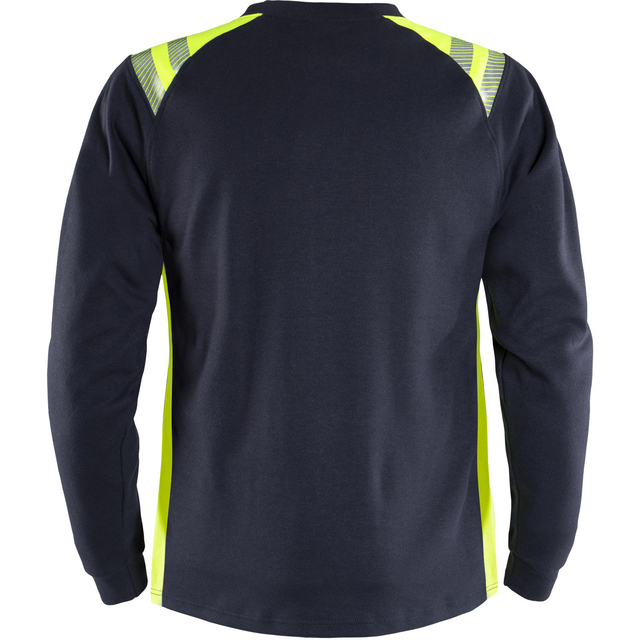 T-SHIRT FLAM DAM 7358 TFL MARINBLÅ/VARSELGUL STL XL