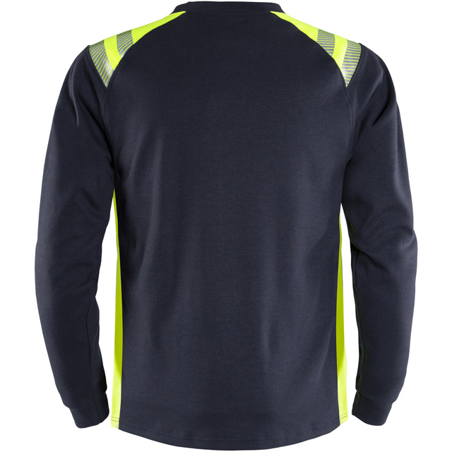 T-SHIRT FLAM 7360 TFL MARINBLÅ/VARSELGUL STL XS