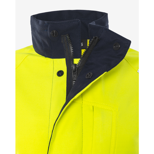Produktbild föreställande artikeln JACKA 4076 FLAM DAM KL3 FSS VARSELGUL/MARINBLÅ STL 2XL från kategorin Flamskyddsöverdelar