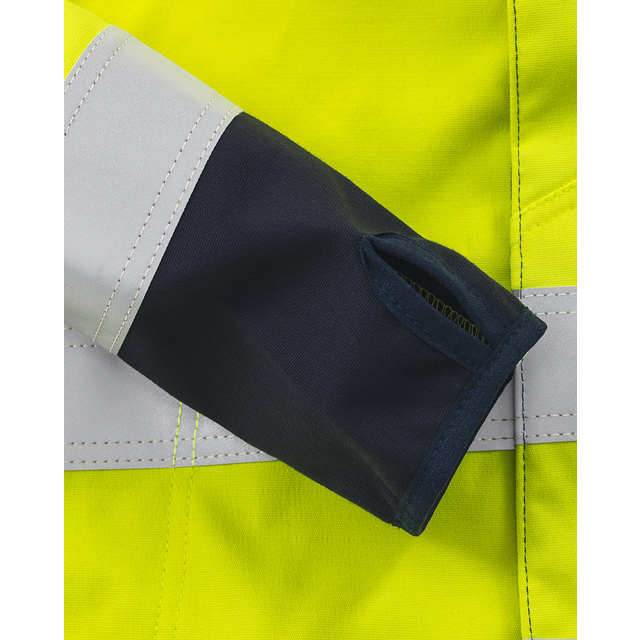 Produktbild föreställande artikeln JACKA 4076 FLAM DAM KL3 FSS VARSELGUL/MARINBLÅ STL 2XL från kategorin Flamskyddsöverdelar