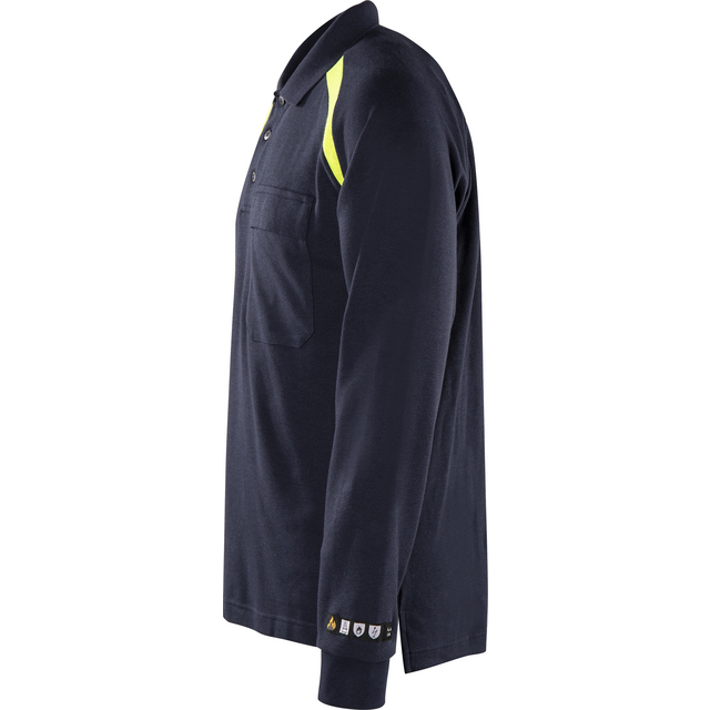 Produktbild föreställande artikeln PIKÉ FLAM LÅNG ÄRM 784 PFLA MARIN STL 2XL från kategorin Flamskyddsöverdelar