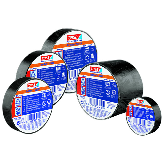 ISOLERINGSTEJP 53988 TESA SVART 25M 50MM