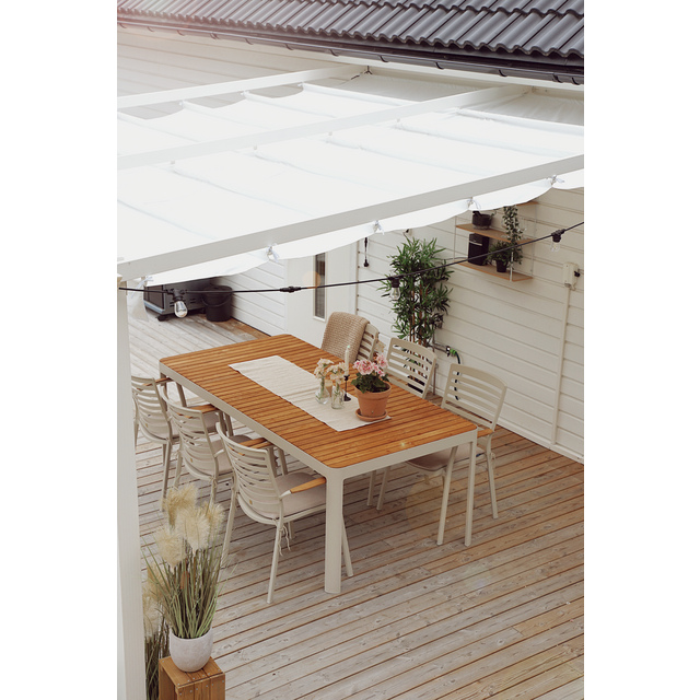 VÄGGPERGOLA VIT 4X4M