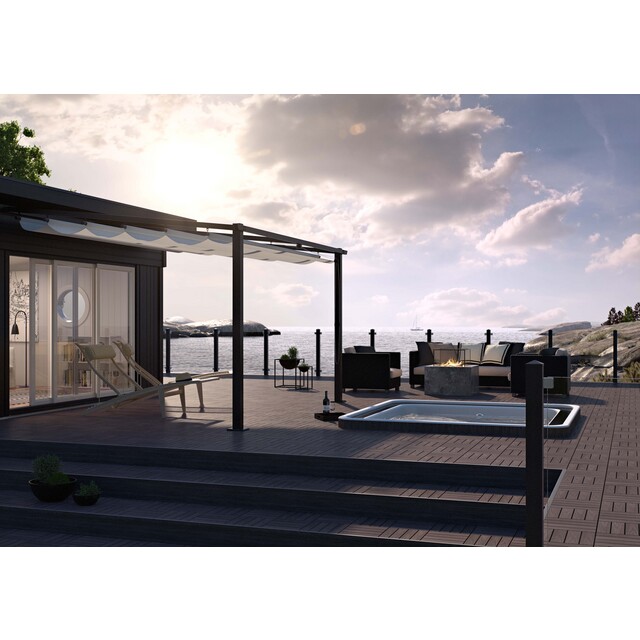 VÄGGPERGOLA GRÅ 4X4M