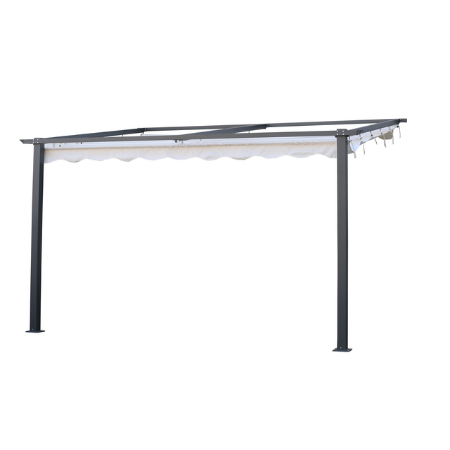 VÄGGPERGOLA GRÅ 4X4M