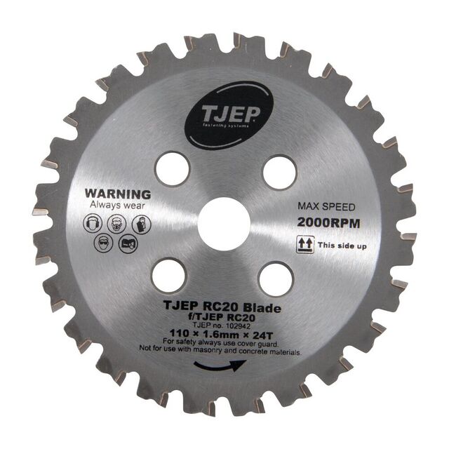 Alternativ bild 0 för Tjep Blade Ø110mm - RC20 - Skärkant 1,6mm, borrning 15mm,24T (t/mask. 504801171+504801174)