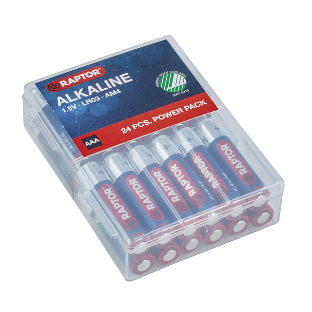 BATTERI RAPTOR LR03 AAA 24P 1,5V ALKALINE
