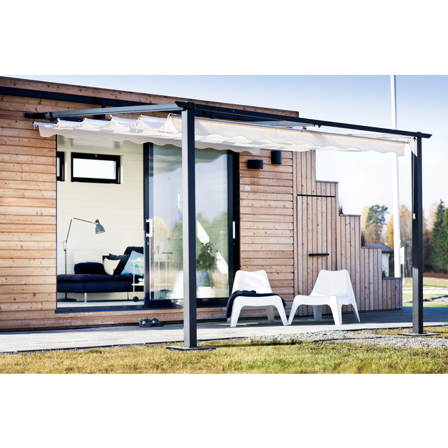 VÄGGPERGOLA JABO ALUMINIUM VÄGGFAST 4X3M