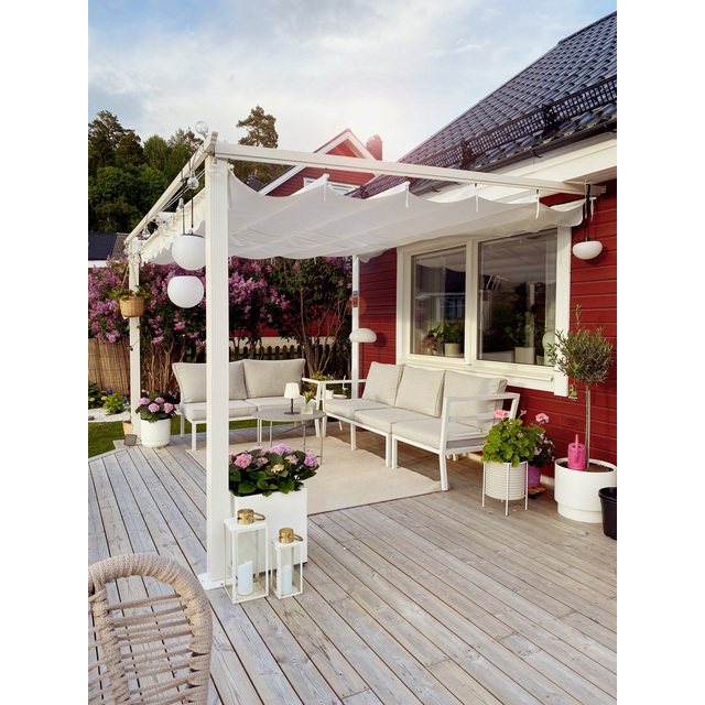VÄGGPERGOLA VIT 3X4M