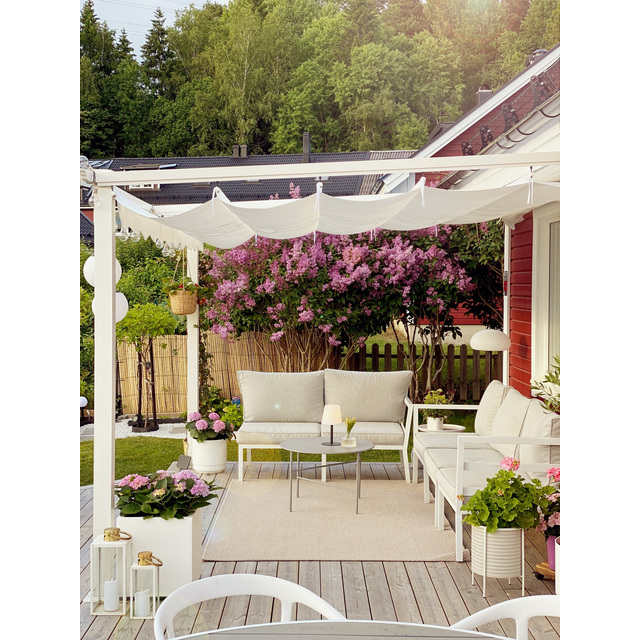 VÄGGPERGOLA VIT 3X4M