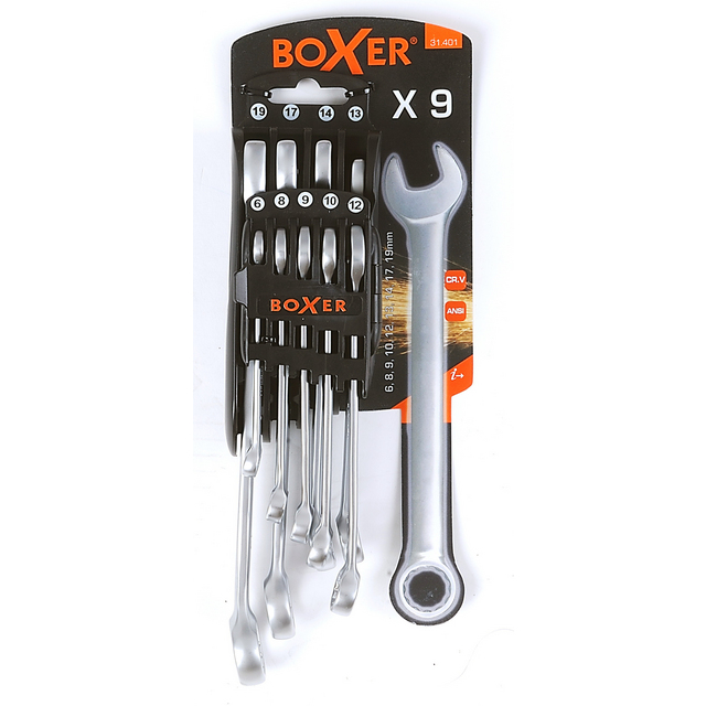 BLOCKNYCKELSET 9 DELAR CRV-STÅL