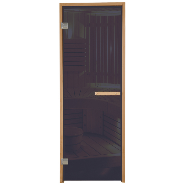 BASTUDÖRR ALKARM GRÅTT GLAS 9X21