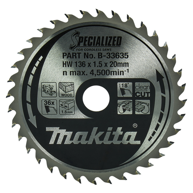 SÅGKLINGA B-33635 MAKITA TRÄ 36T 136X20MM