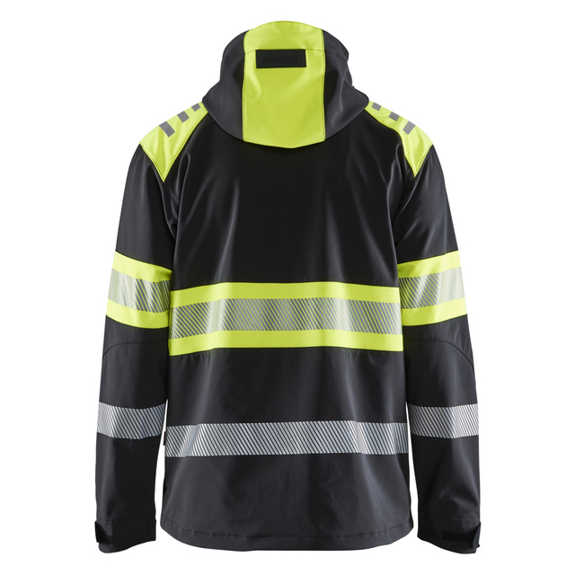 SOFTSHELLJACKA VARSEL 4494 2513 SVART/VARSELGUL XXL