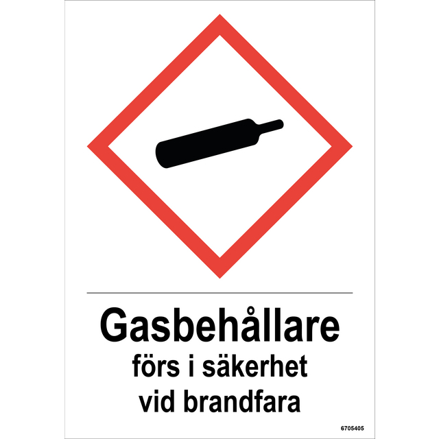 SKYLT UNIGRAPHICS GASBEHÅLLARE FÖRS I SÄKERHET PLA 210X297MM | Beijerbygg Byggmaterial