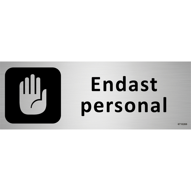 SKYLT UNIGRAPHICS ENDAST PERSONAL ALUMINIUM 225X80MM