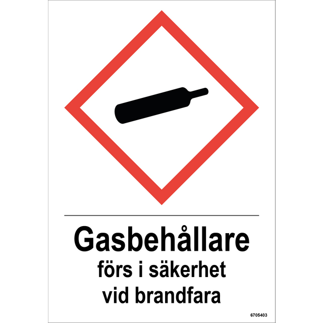SKYLT UNIGRAPHICS GASBEHÅLLARE FÖRS I SÄKERHET ALU 210X297MM | Beijerbygg Byggmaterial