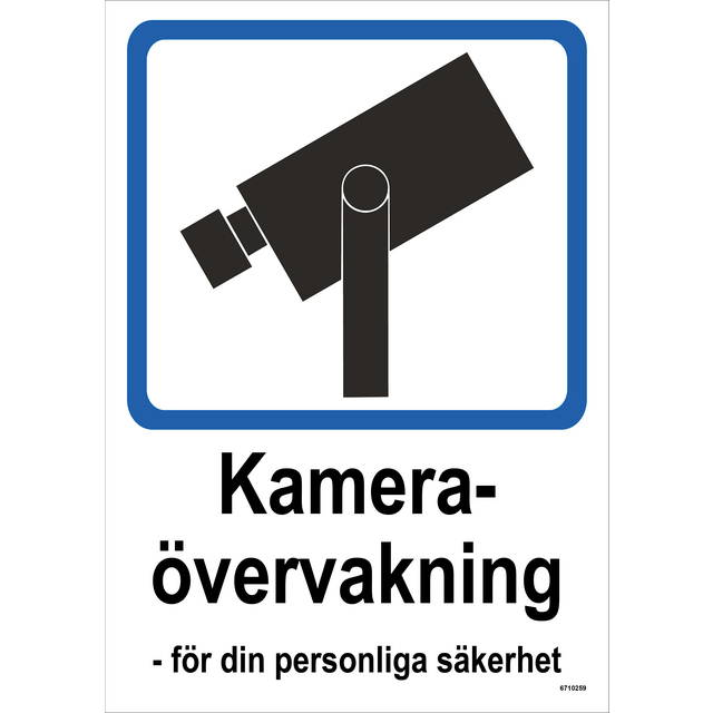SKYLT UNIGRAPHICS KAMERA- ÖVERVAKNING PLAST 210X297MM | Beijerbygg Byggmaterial