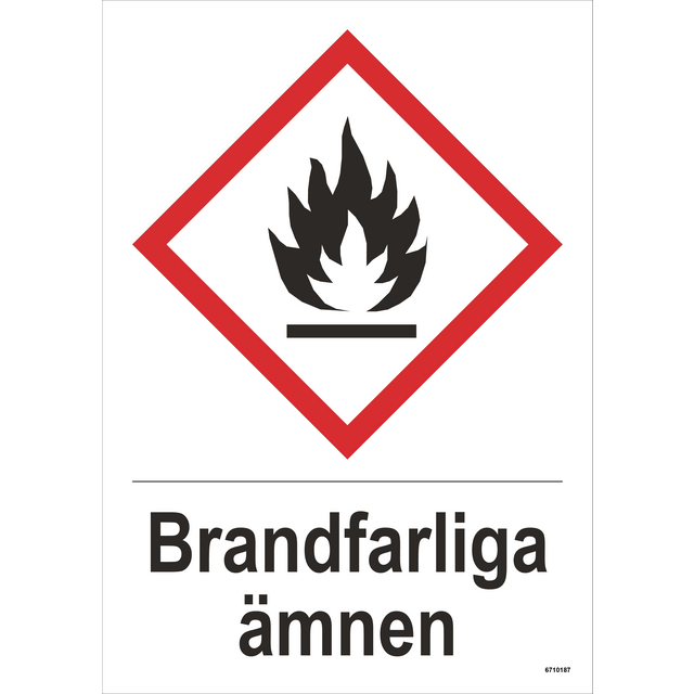 SKYLT UNIGRAPHICS BRANDFARLIGA ÄMNEN PLAST 210X297MM