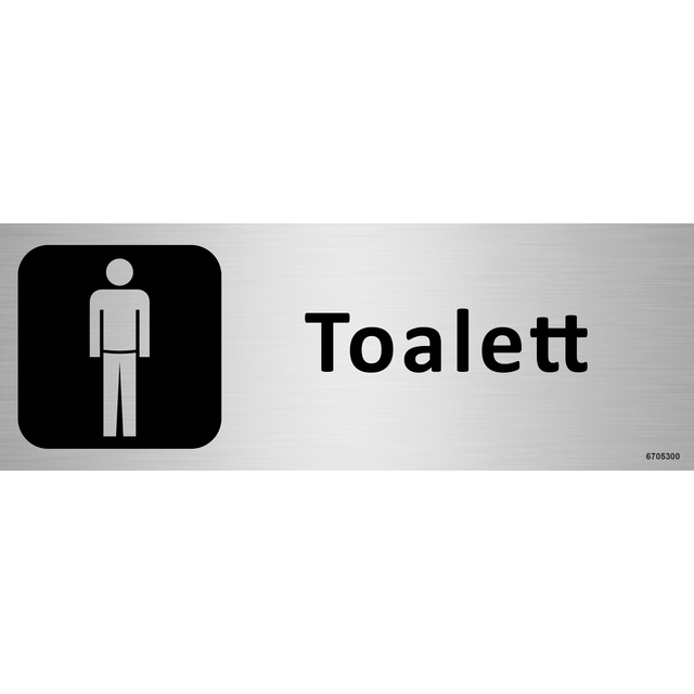 SKYLT UNIGRAPHICS TOALETT HERR ALUMINIUM 225X80MM | Beijerbygg Byggmaterial
