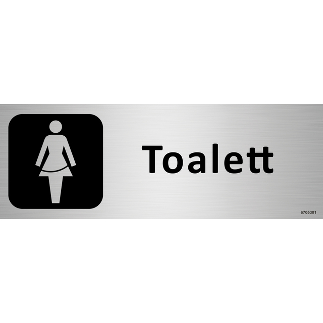 SKYLT UNIGRAPHICS TOALETT DAM ALUMINIUM 225X80MM | Beijerbygg Byggmaterial