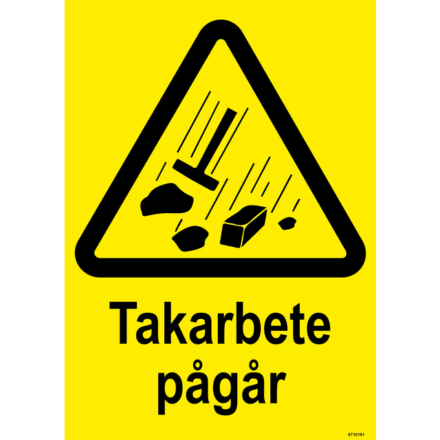 SKYLT UNIGRAPHICS TAKARBETE PÅGÅR PLAST 210X297MM