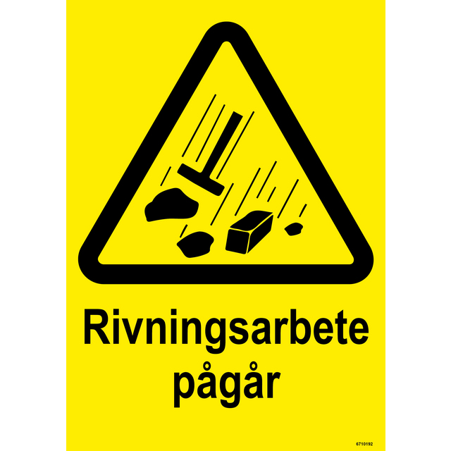 SKYLT UNIGRAPH RIVNINGSARBETE PÅGÅR PLAST 210X297MM