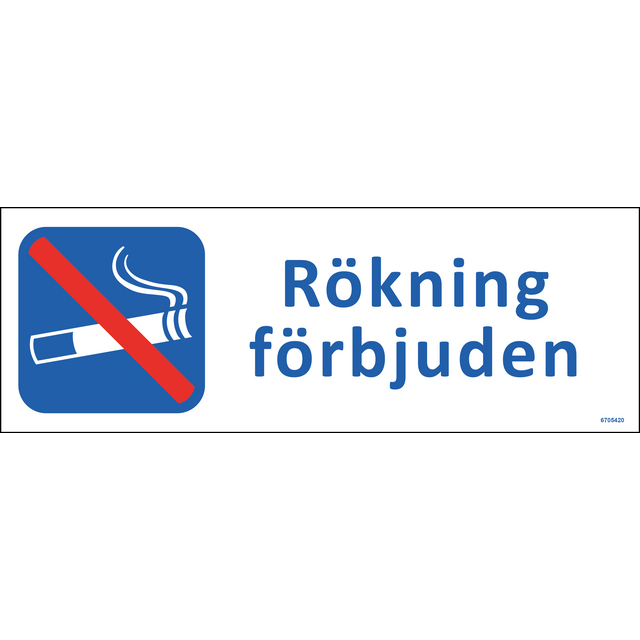 SKYLT UNIGRAPHICS RÖKNING FÖRBJUDEN PLAST 297X105MM | Beijerbygg Byggmaterial