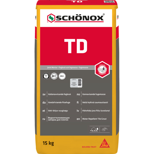 Produktbild föreställande artikeln FOGBRUK SCHÖNOX TD SILVERGRÅ 15KG 487849 från kategorin Fästmassor