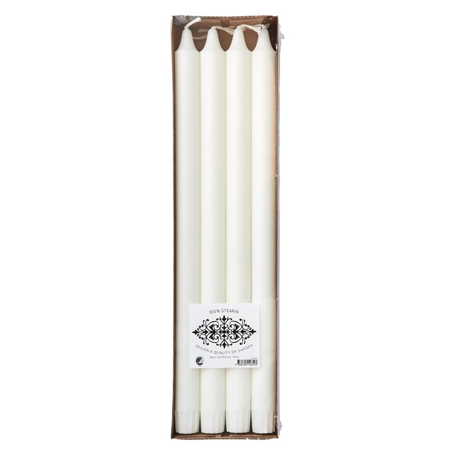 WHITE CANDLES LJUS, 8-PACK VIT