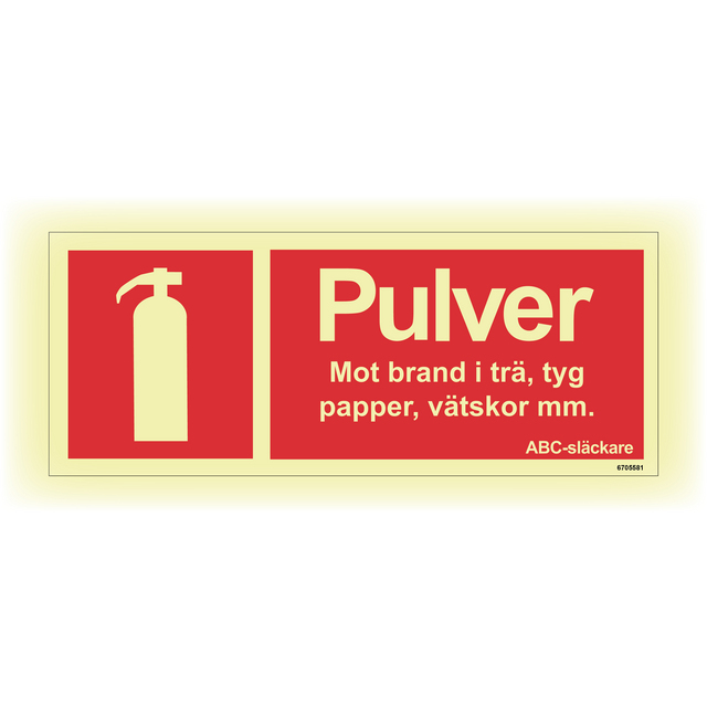 SKYLT UNIGRAPHICS BRAND PULVER EFTERLYSANDE ALUMIN 250X100MM