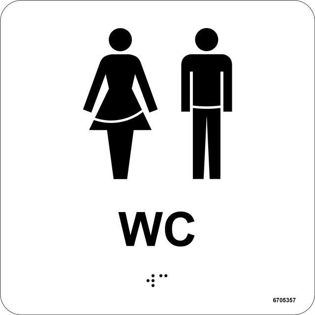 SKYLT UNIGRAPHICS RWC VIT TAKTIL PLAST 150X150MM | Beijerbygg Byggmaterial