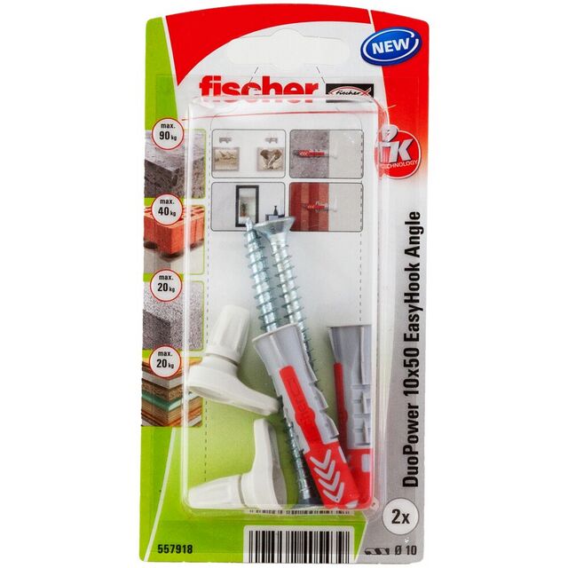 UNIVERSALPLUGG DUOPOWER EASYHOOK VINKELADA SKRUV 10X50 | Beijerbygg Byggmaterial