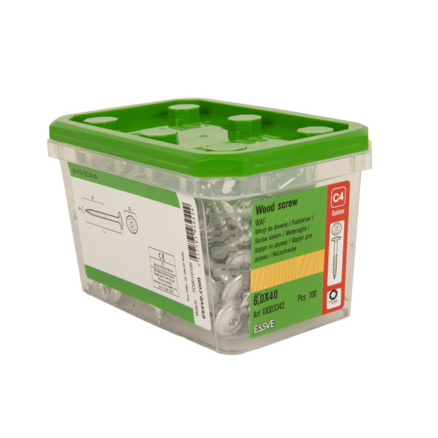 TRÄSKRUV KONSTRUKTION WAF CORRSEAL 6,0X40 100ST