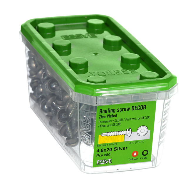 FARMARSKRUV 4,8X20 SILVER DECO TX25 250ST DECOR