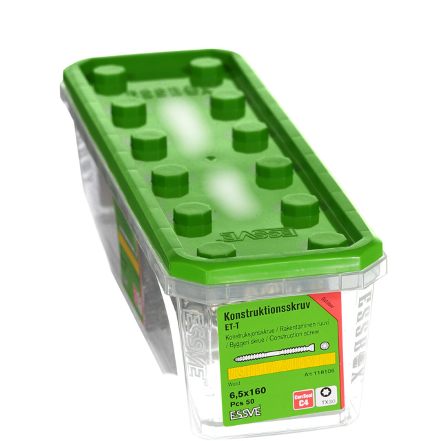 TRÄSKRUV ET-T 6,5X160 50ST CUTTER CS KONSTRUKTION