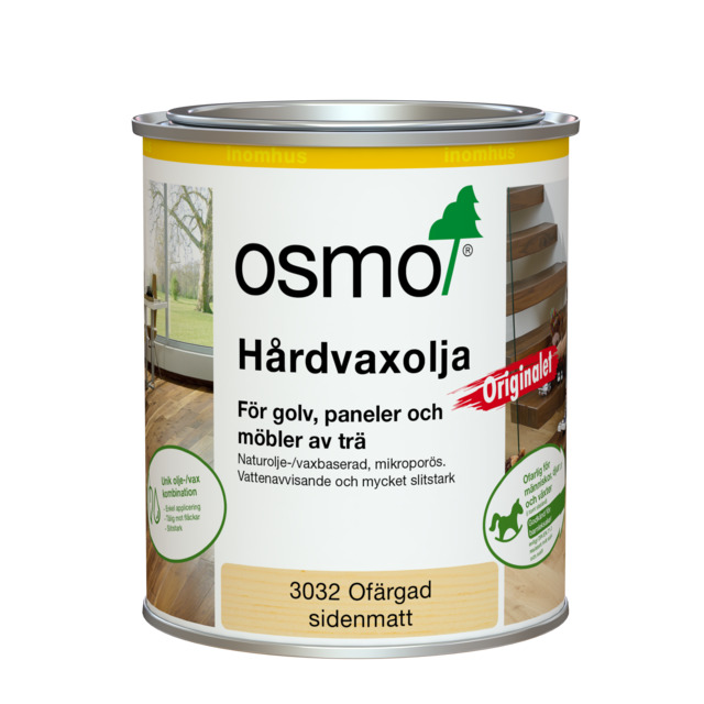 GOLVOLJA OSMO 3032 0,75LIT SIDENMATT HÅRDVAXOLJA