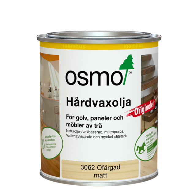 GOLVOLJA OSMO 3062 0,75LIT MATT ORIGINALET HÅRDVAXOLJA