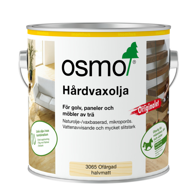HÅRDVAXOLJA 3065 OSMO ORIGINALET HALVMATT 2,5L | Beijerbygg Byggmaterial